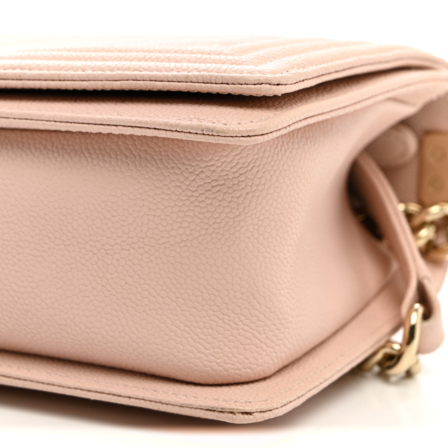 Chanel Caviar Chevron Quilted Medium Boy Flap Light Pink 10 of 10