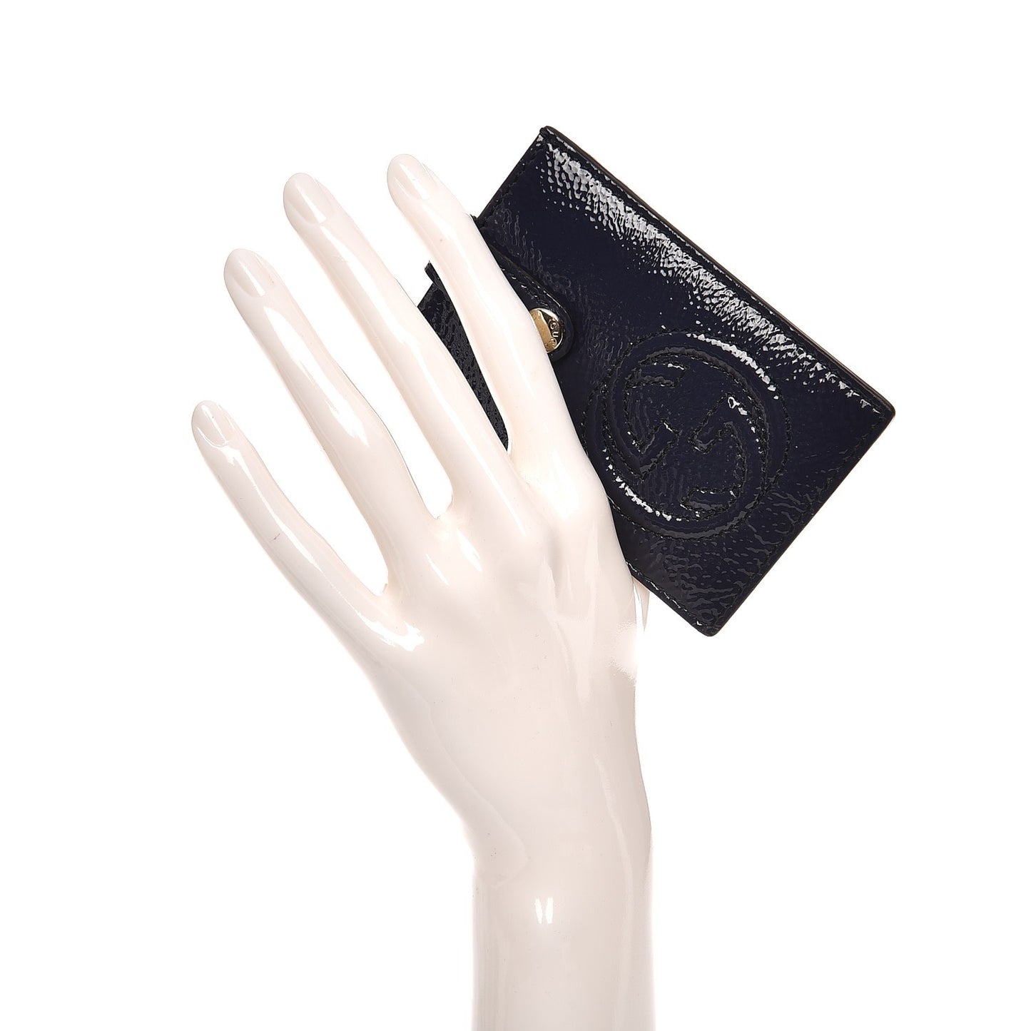 Patent Soho Card Case Uniform Blue