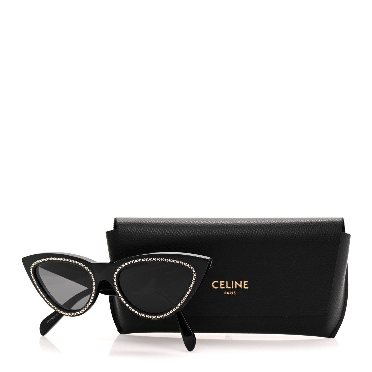 Celine Acetate Crystal Cat Eye Sunglasses CL4019IS Black 8 of 8