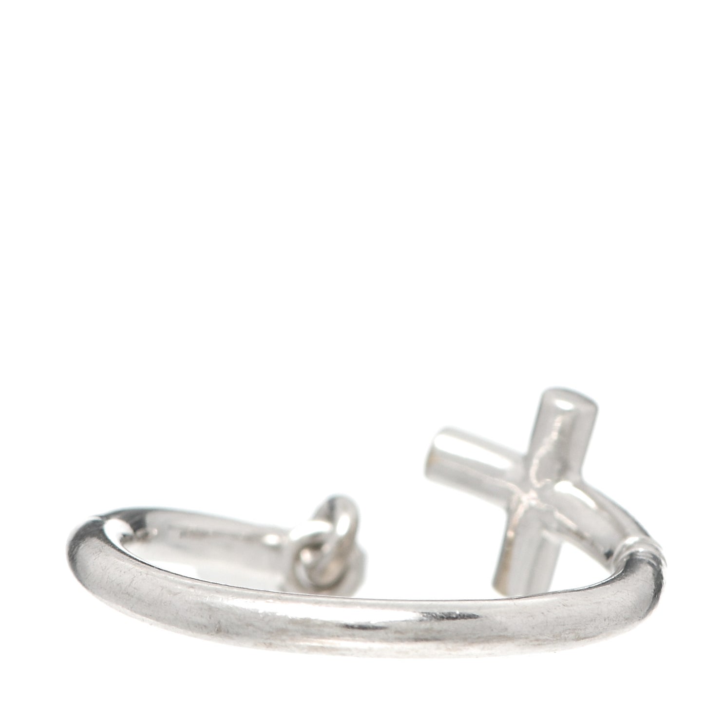 18K White Gold Cross and Heart Ring 49 5