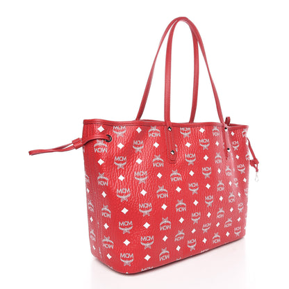 MCM Visetos Medium Liz Reversible Shopper Tote Ruby Red 5 of 15
