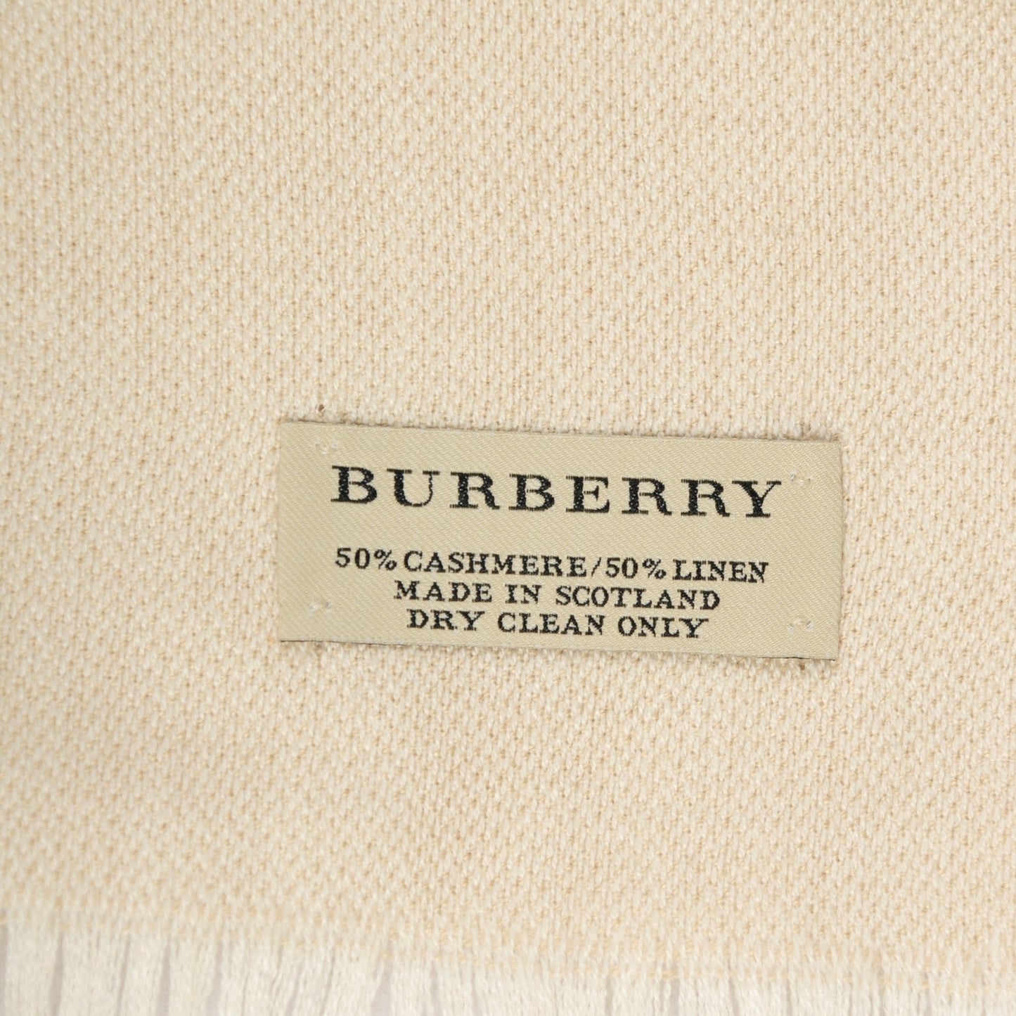 Cashmere Linen Logo Scarf Beige