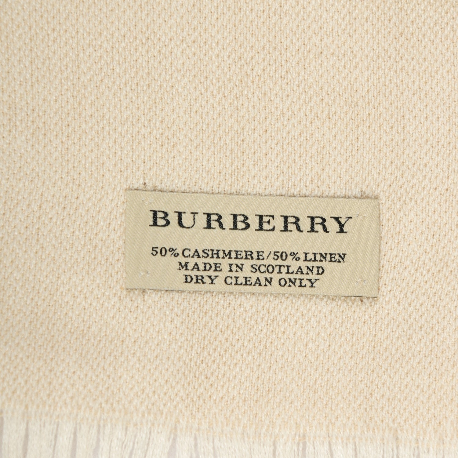 Burberry Cashmere Linen Logo Scarf Beige 4 of 4