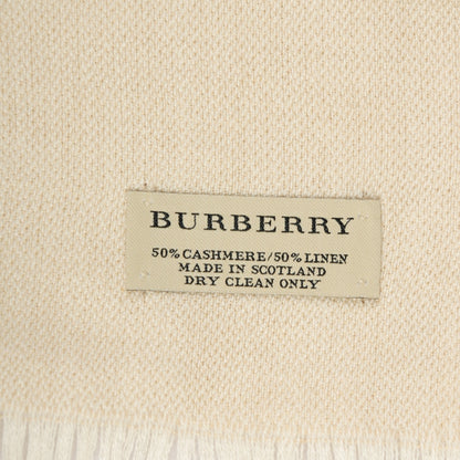 Burberry Cashmere Linen Logo Scarf Beige 4 of 4