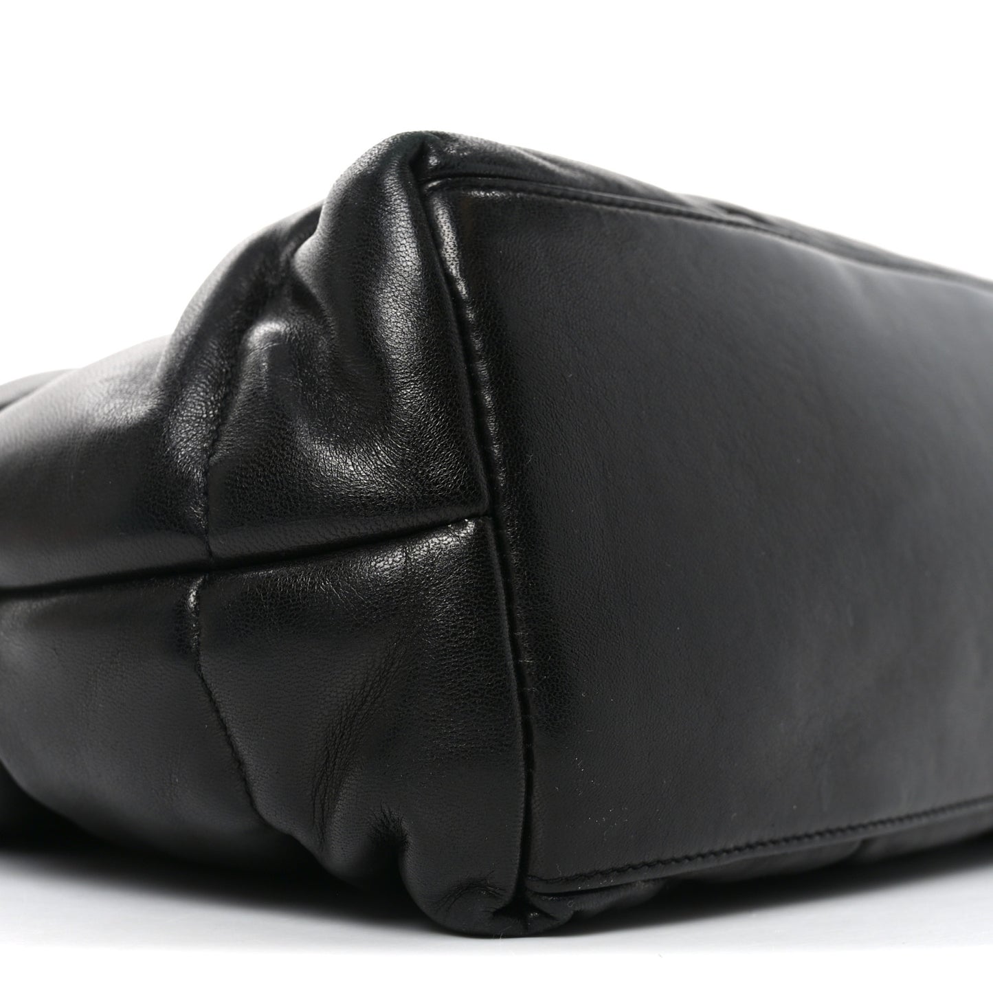 Lambskin Quilted Medium Loulou Puffer Monogram Chain Satchel Black