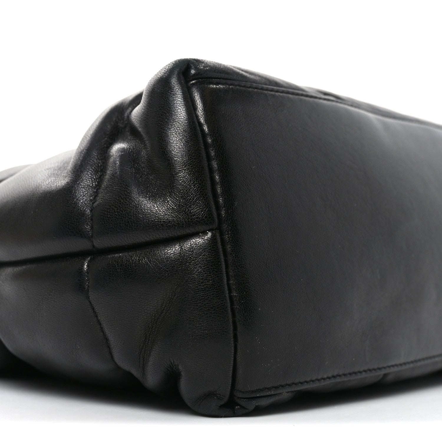 Saint Laurent Lambskin Quilted Medium Loulou Puffer Monogram Chain Satchel Black 9 of 10