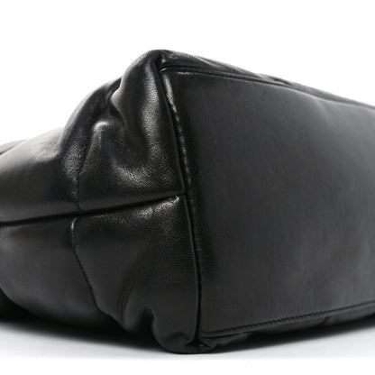 Saint Laurent Lambskin Quilted Medium Loulou Puffer Monogram Chain Satchel Black 9 of 10
