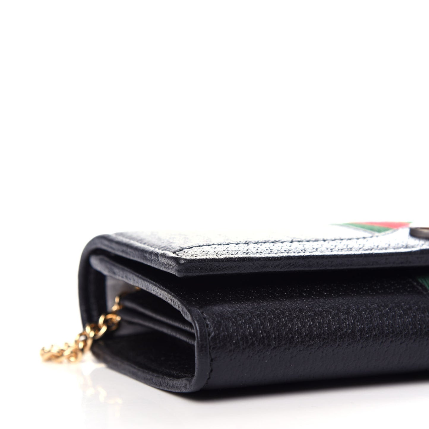 Calfskin Web Ophidia Wallet On Chain Black