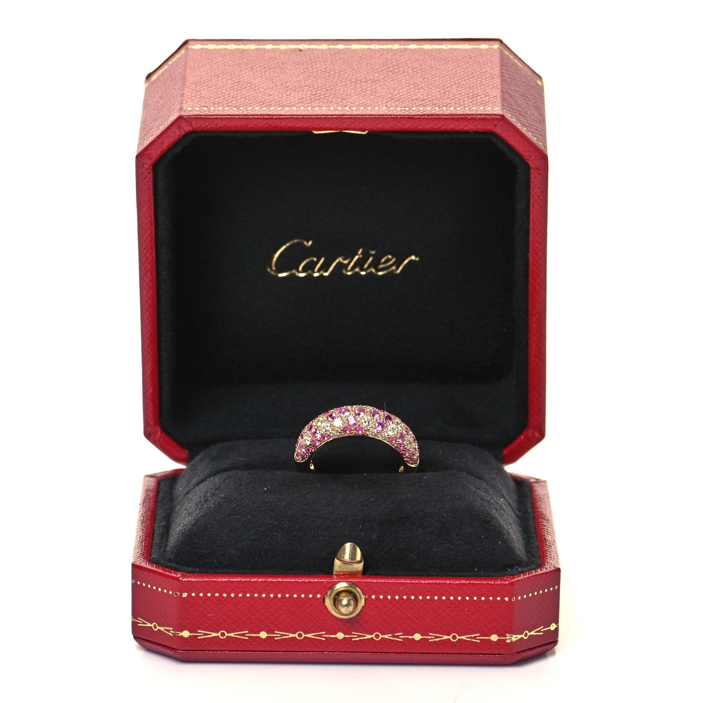 18K Pink Gold Diamond Pink Sapphire 6mm Mimi Ring 52 6