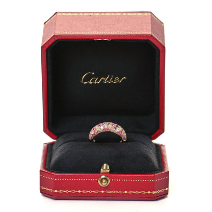 Cartier 18K Pink Gold Diamond Pink Sapphire 6mm Mimi Ring 52 6 5 of 5