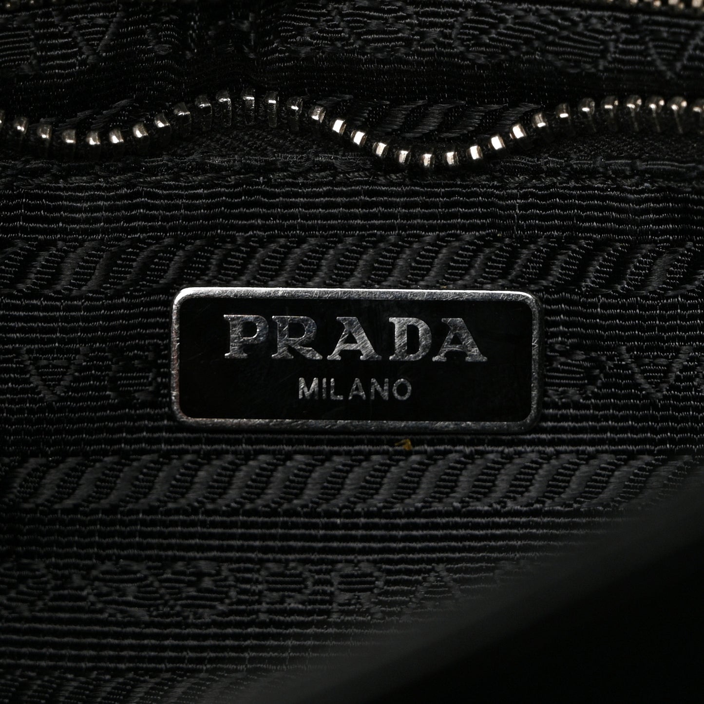 Saffiano Tessuto Nylon Chain Shoulder Bag Black