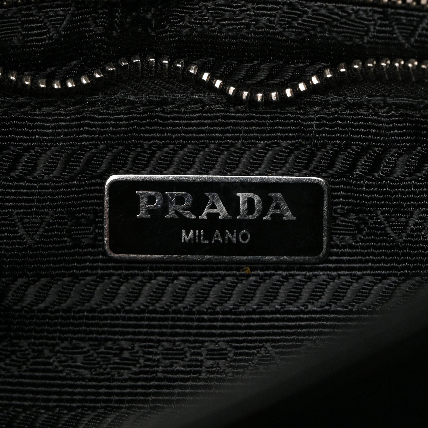 Prada Saffiano Tessuto Nylon Chain Shoulder Bag Black 6 of 9