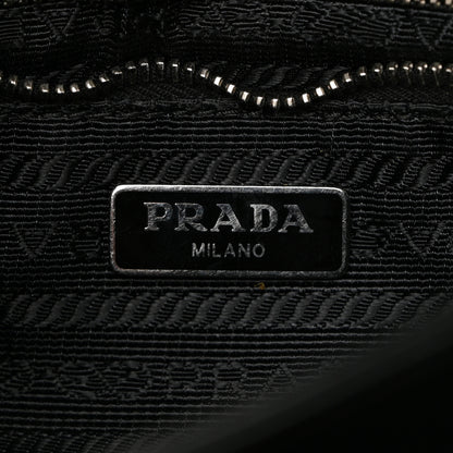Prada Saffiano Tessuto Nylon Chain Shoulder Bag Black 6 of 9