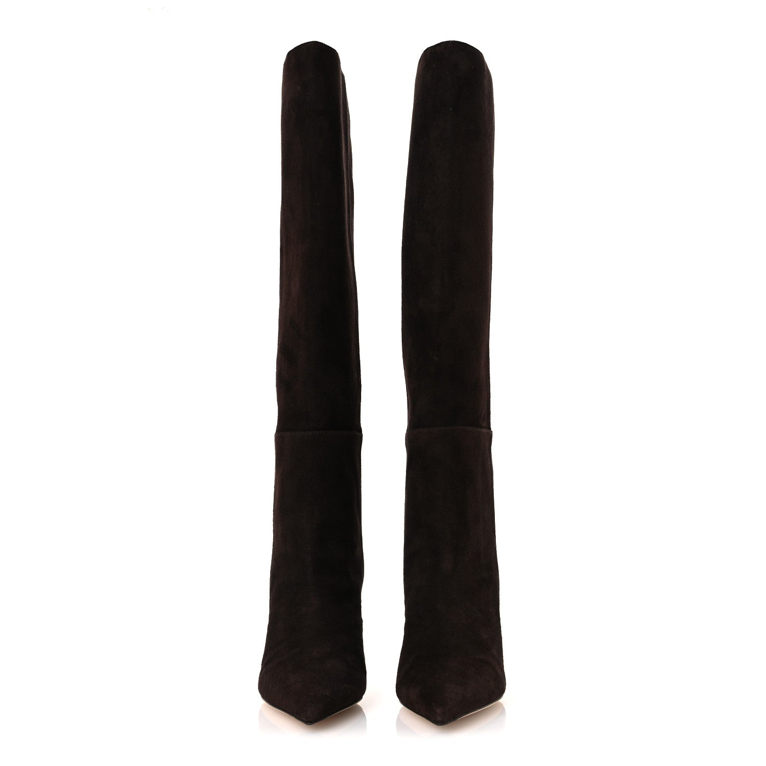 Jimmy Choo Suede Alizze 85 Knee High Boots 37.5 Chocolate 3 of 10