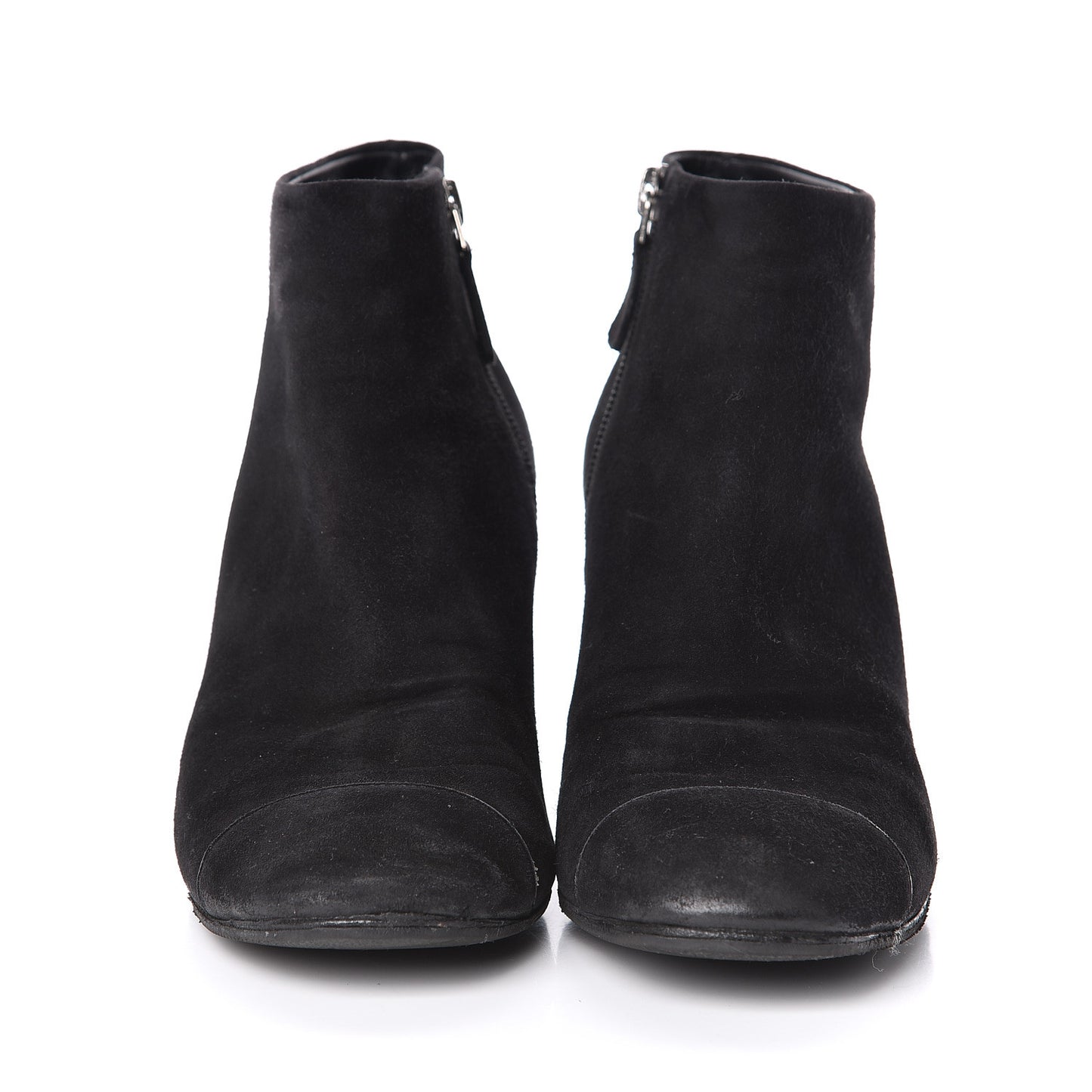 Suede CC Cap Toe Ankle Booties Boots 38.5 Black