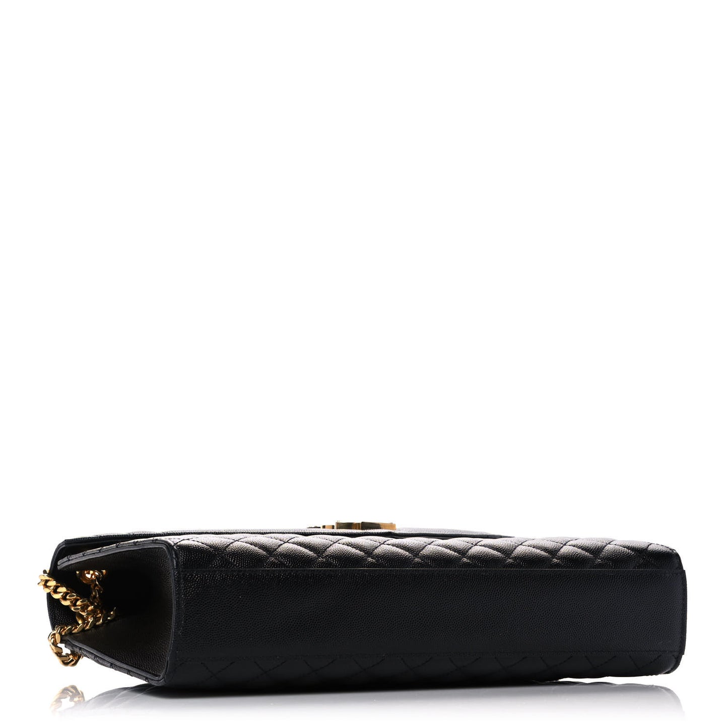 Grain De Poudre Textured Mixed Matelasse Large Triquilt Monogram Satchel Black