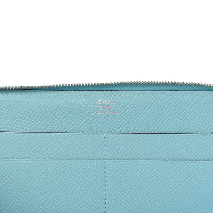 Hermes Epsom Printed Silk Flamingo Party Soie-Cool Wallet Mykonos Bleu Atoll 6 of 8