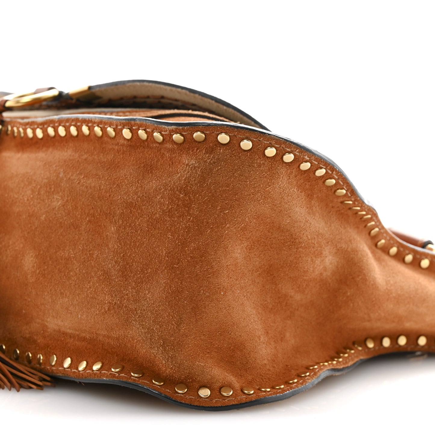 Suede Calfskin Braided Medium Marcie Satchel Caramel