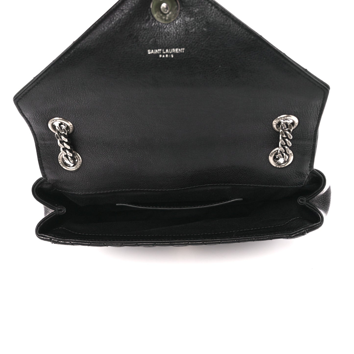 Sheepskin Tri-Quilt Monogram Medium College Bag Black
