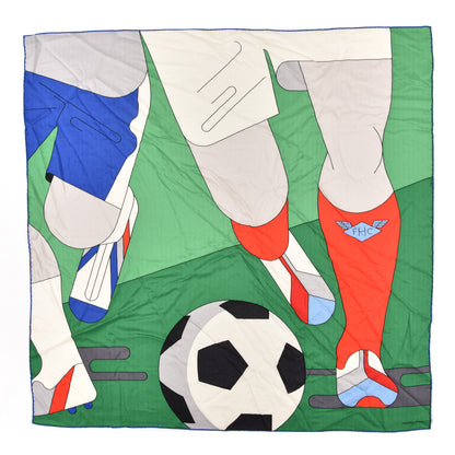 Hermes Cashmere Silk Hermes Football Club Scarf 100 Vert White Rouge 1 of 6