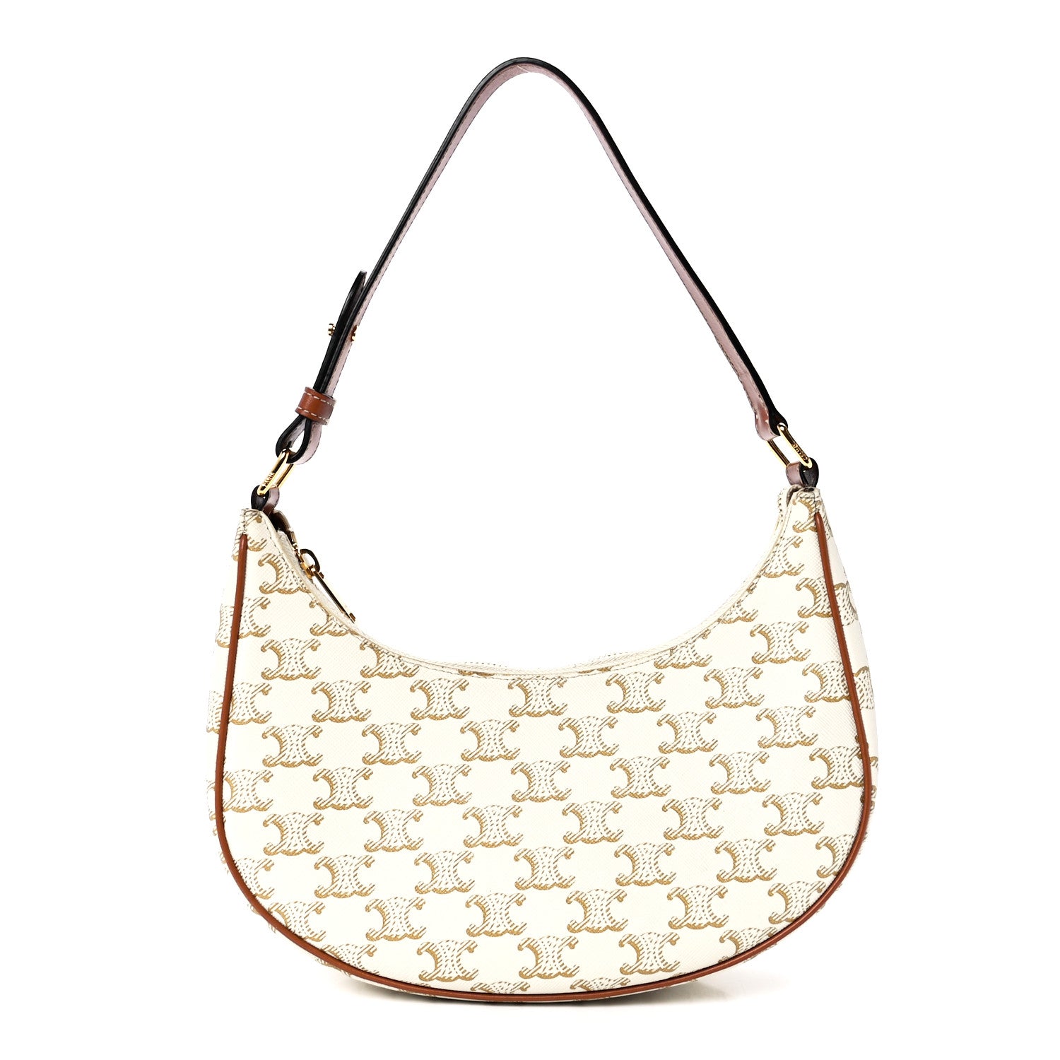 Celine Canvas Calfskin Ava Triomphe Shoulder Bag White 1 of 12