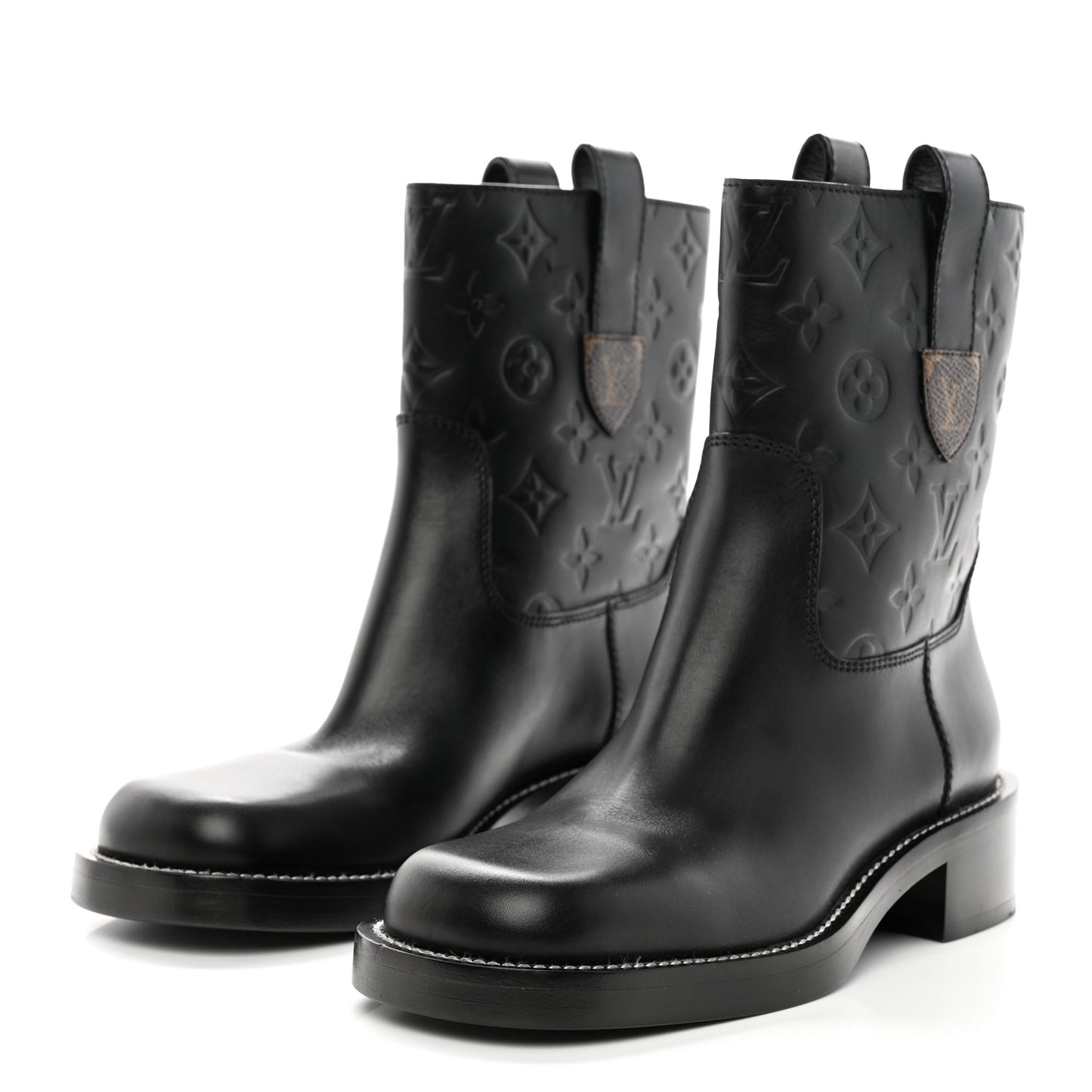Calfskin Monogram Downtown Ankle Boots 36 Black