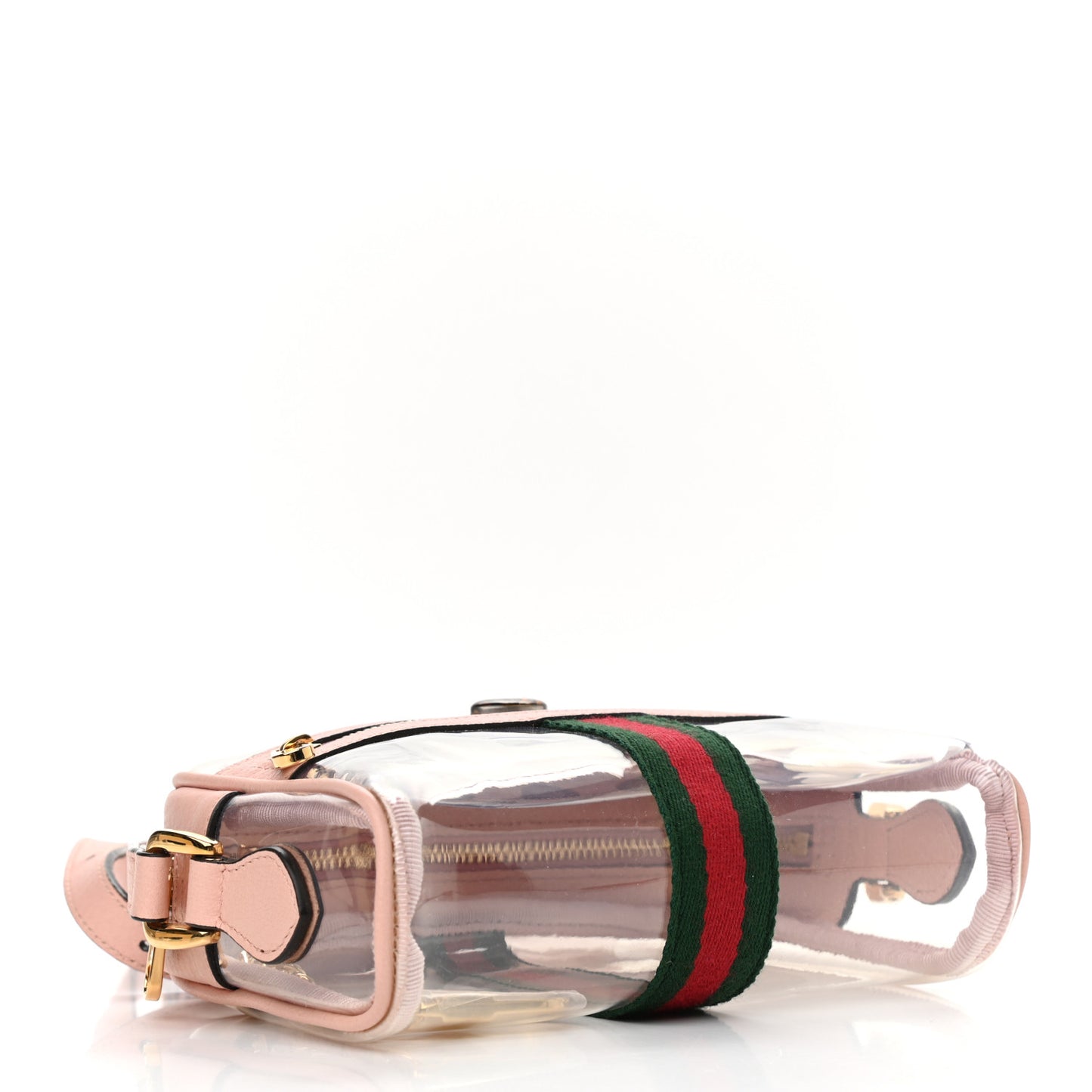 Vinyl Web Mini Ophidia Transparent Shoulder Bag Perfect Pink