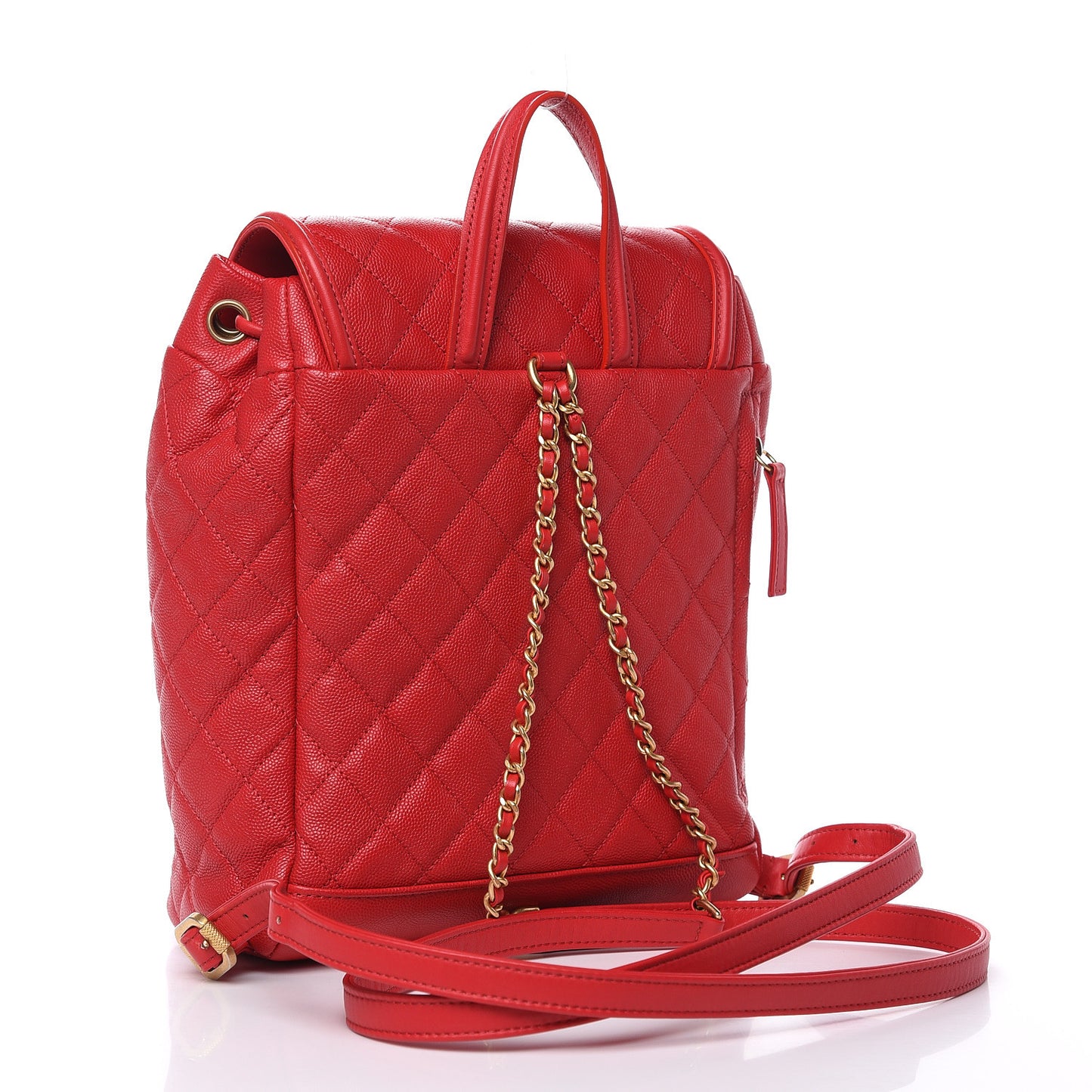 Caviar Quilted Filigree Backpack Red