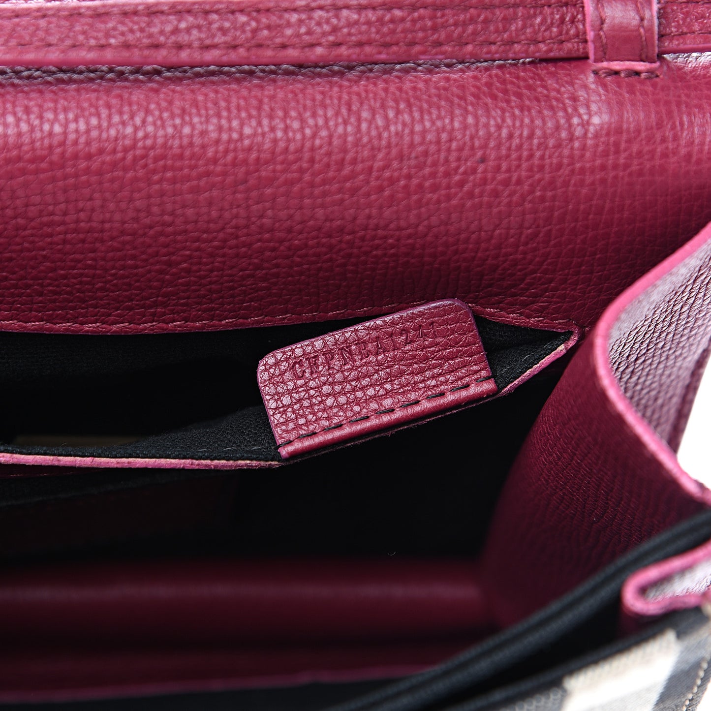 Derby Calfskin House Check Small Macken Crossbody Bag Berry Pink