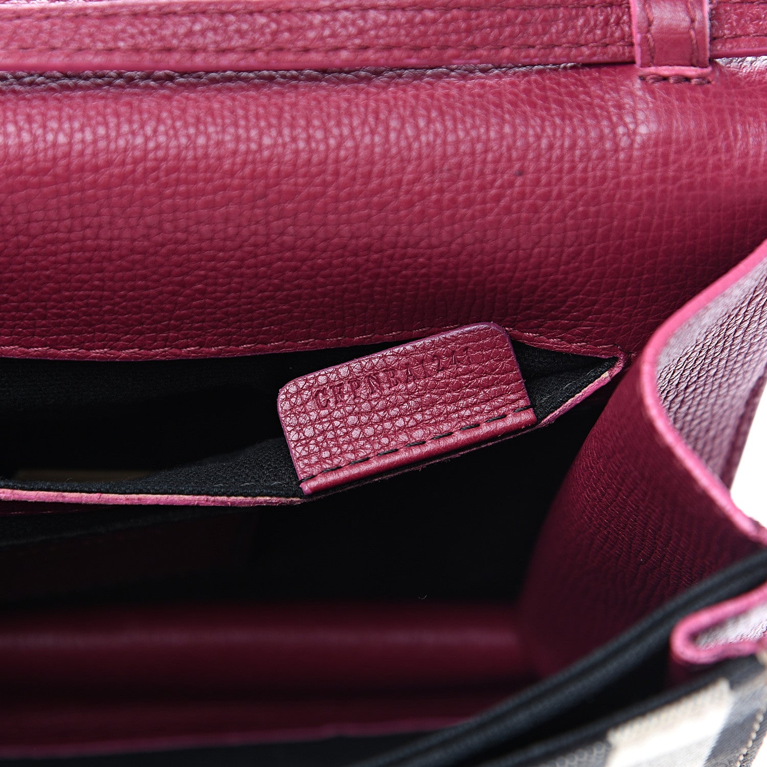 Burberry Derby Calfskin House Check Small Macken Crossbody Bag Berry Pink 7 of 14