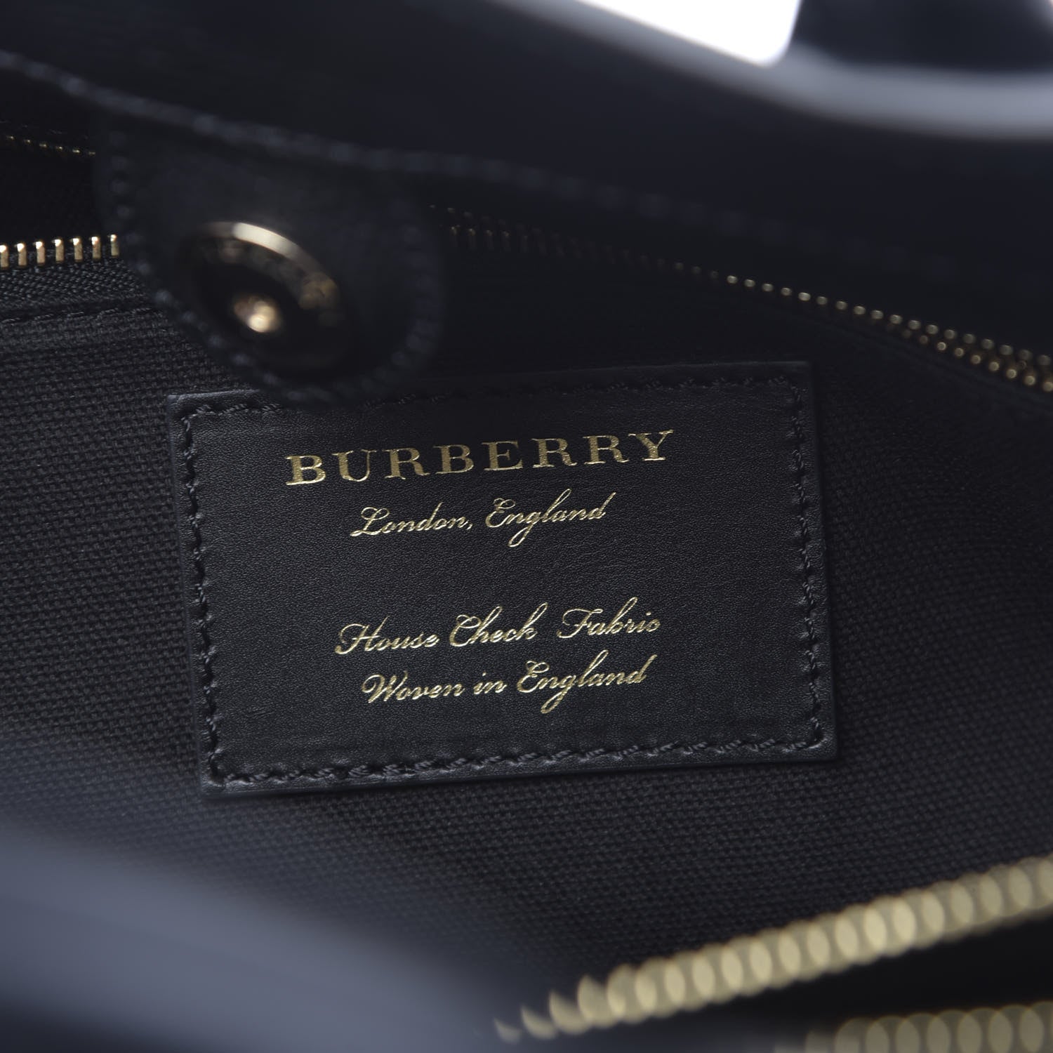 Burberry Grainy Calfskin House Check Large Banner Tote Black 7 of 12