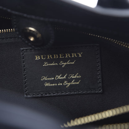 Burberry Grainy Calfskin House Check Large Banner Tote Black 7 of 12