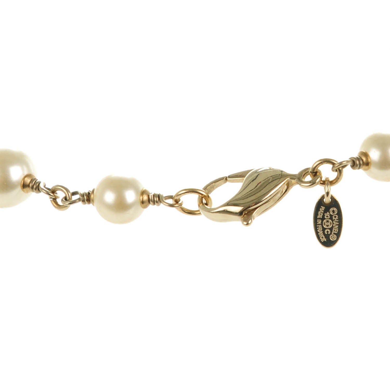 Chanel Irregular Pearl CC Short Necklace Gold 4 of 5