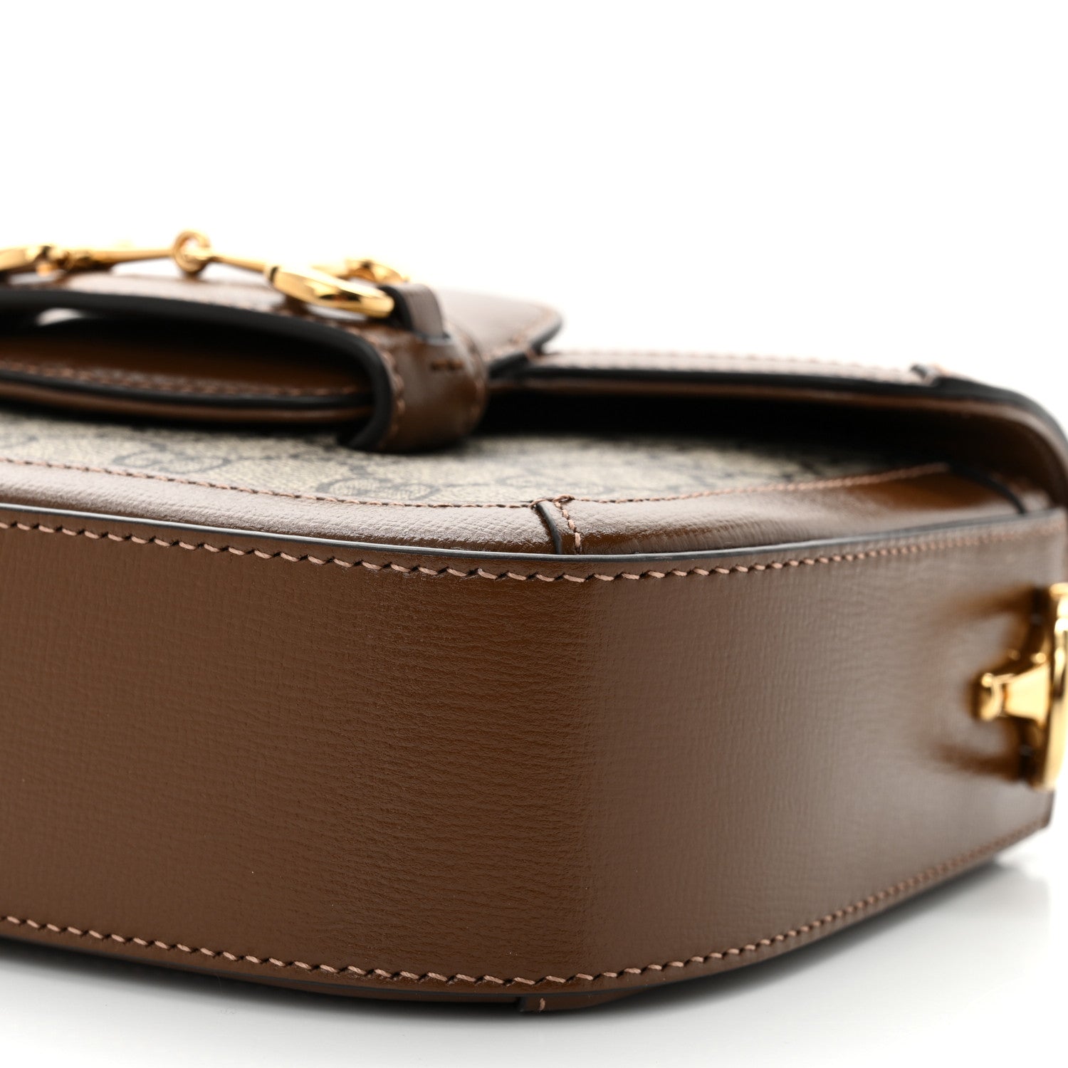 Gucci GG Supreme Monogram Web Mini Horsebit 1955 Shoulder Bag Beige Brown Sugar 10 of 10