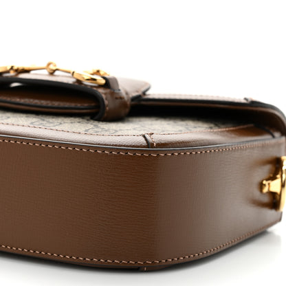 Gucci GG Supreme Monogram Web Mini Horsebit 1955 Shoulder Bag Beige Brown Sugar 10 of 10