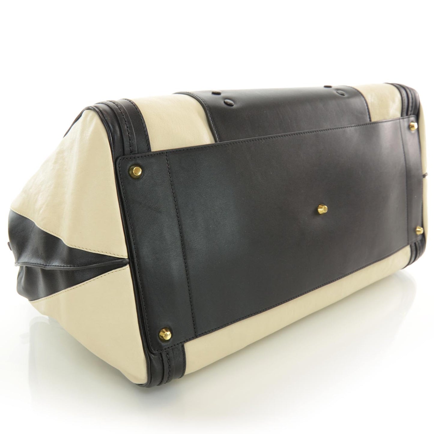 Leather Large Alice Satchel Husky White