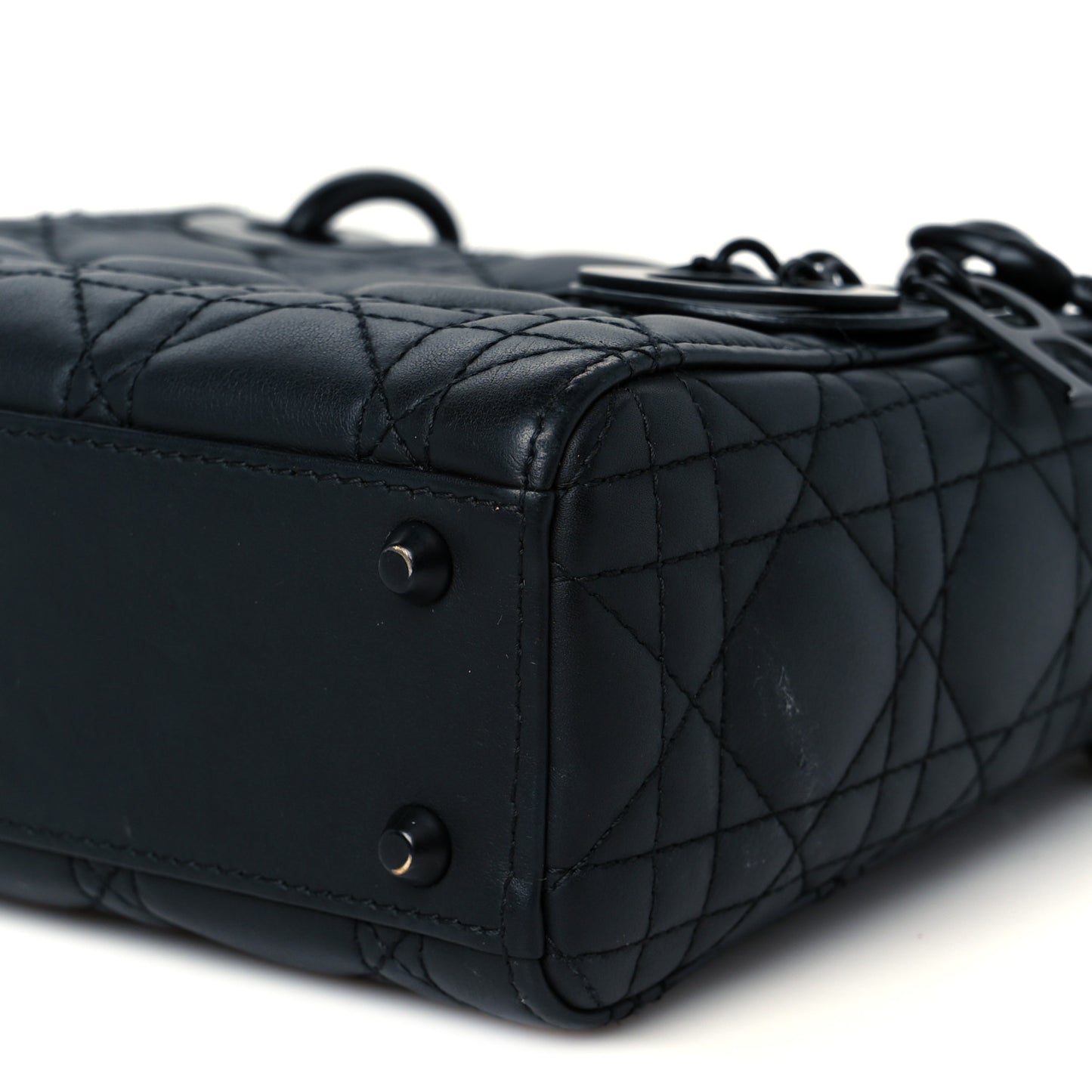 Ultra Matte Calfskin Cannage Mini Lady Dior Black