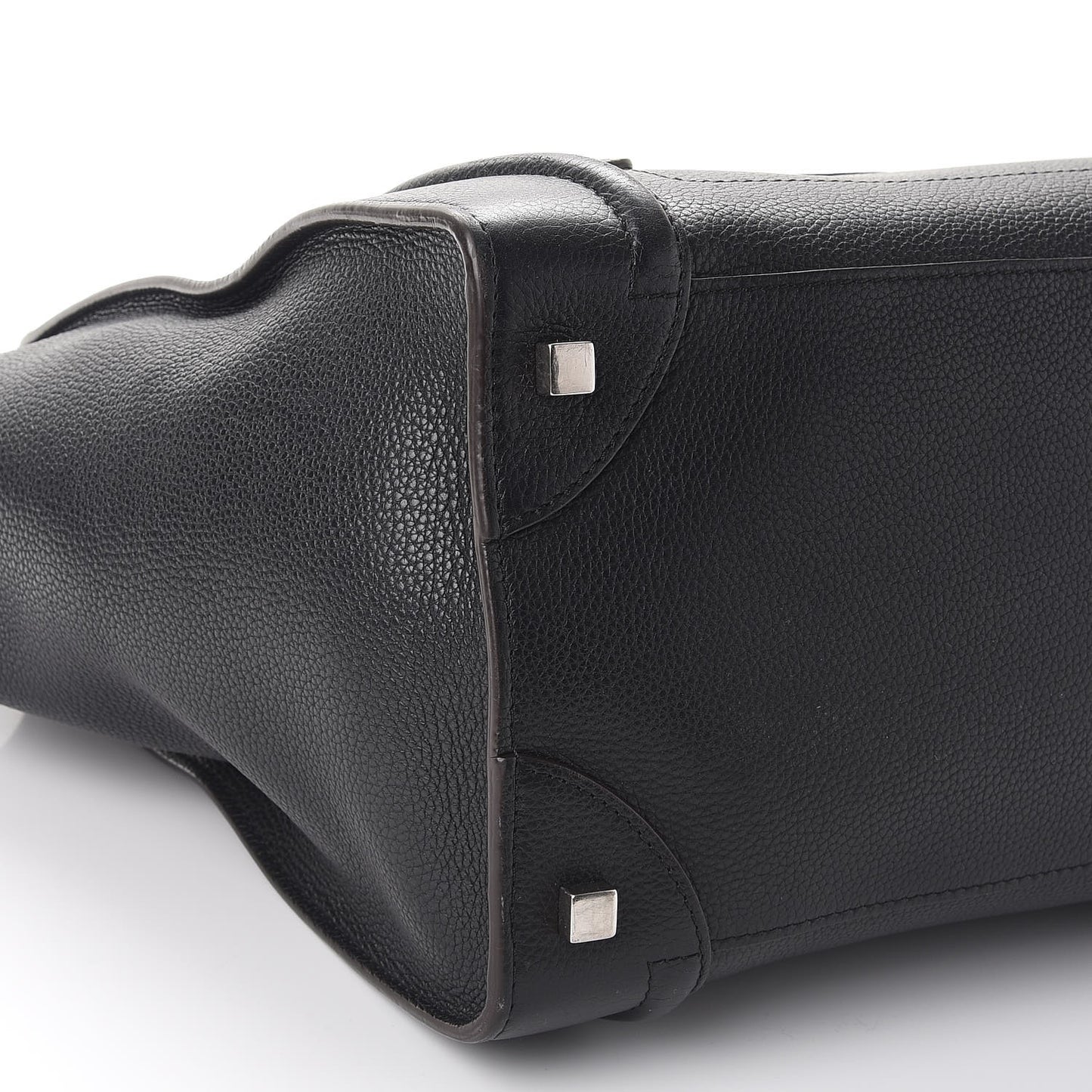 Drummed Calfskin Mini Luggage Black