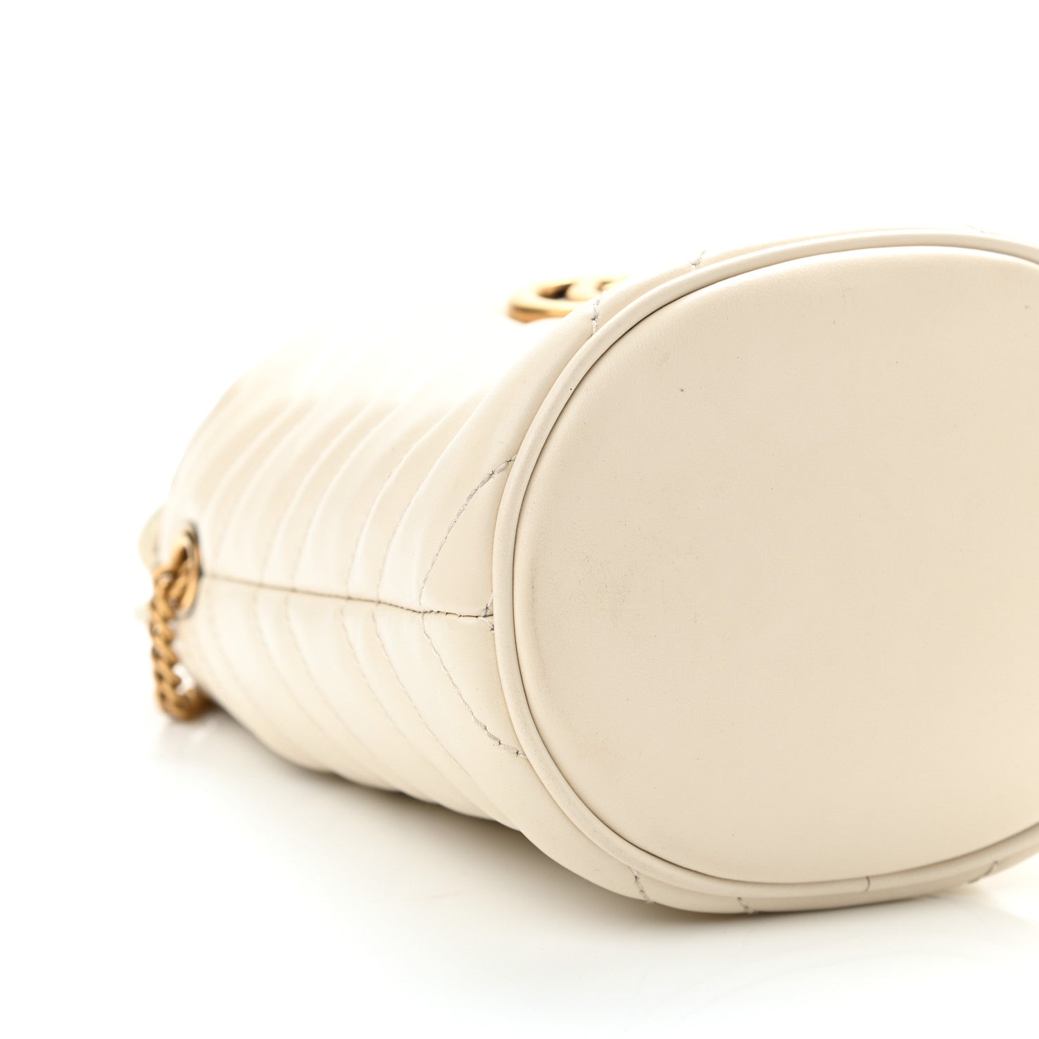 Gucci Calfskin Matelasse Mini GG Marmont 2.0 Bucket Bag White 9 of 10