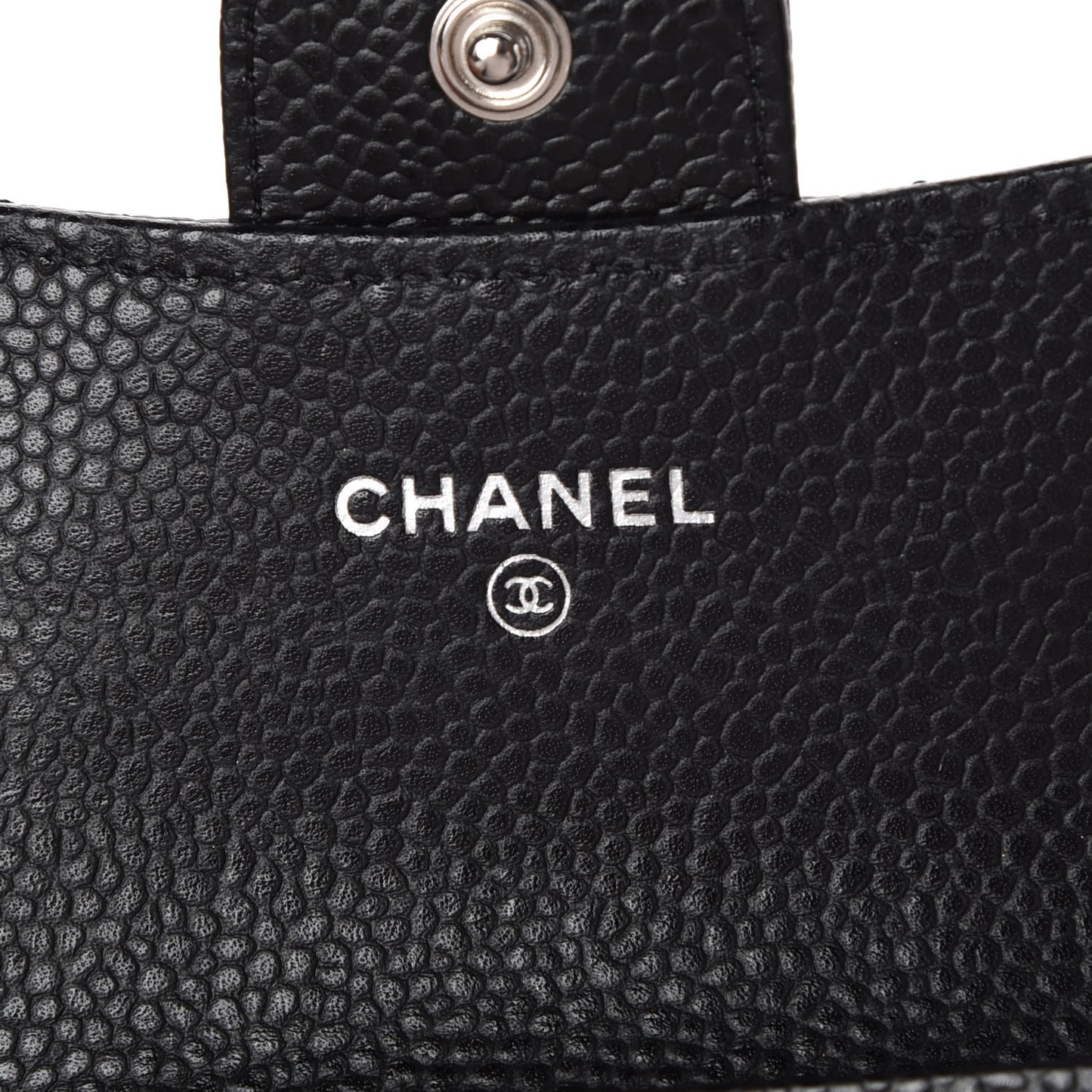Caviar Quilted Flap Card Holder Black