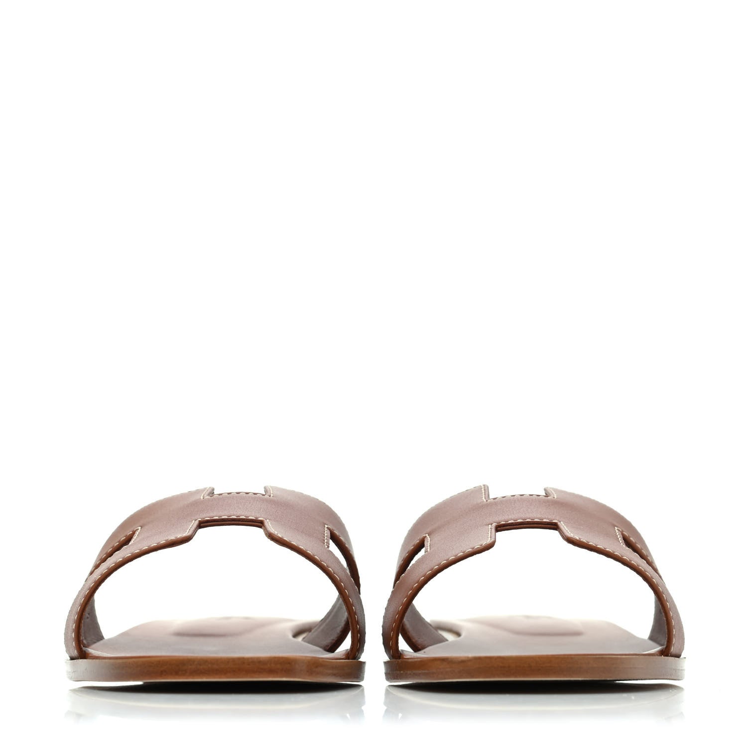 Hermes Box Calfskin Oran Sandals 38.5 Gold 2 of 4