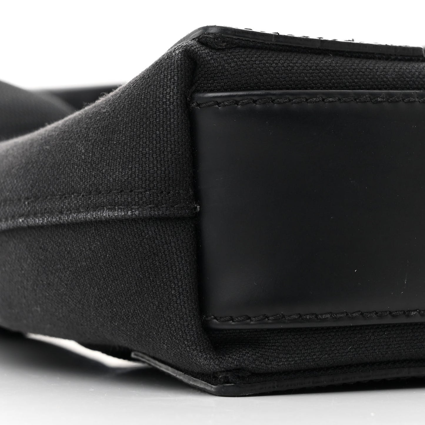 Cotton Canvas Calfskin Navy Cabas XS Black