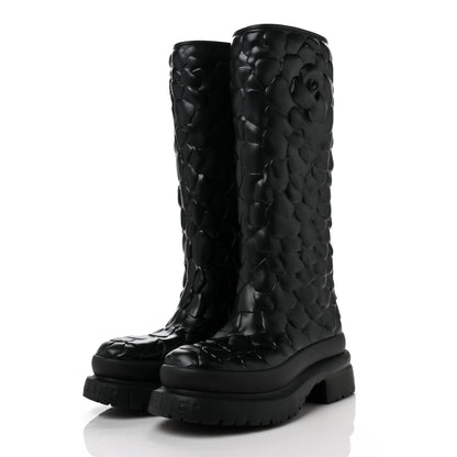 Valentino Garavani Rubber Atelier 03 Rose Edition 30/50mm Tall Rainboots 38 Black 3 of 7