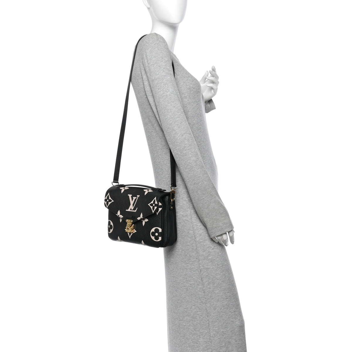 Louis Vuitton Empreinte Monogram Giant Pochette Metis Black Beige 2 of 9