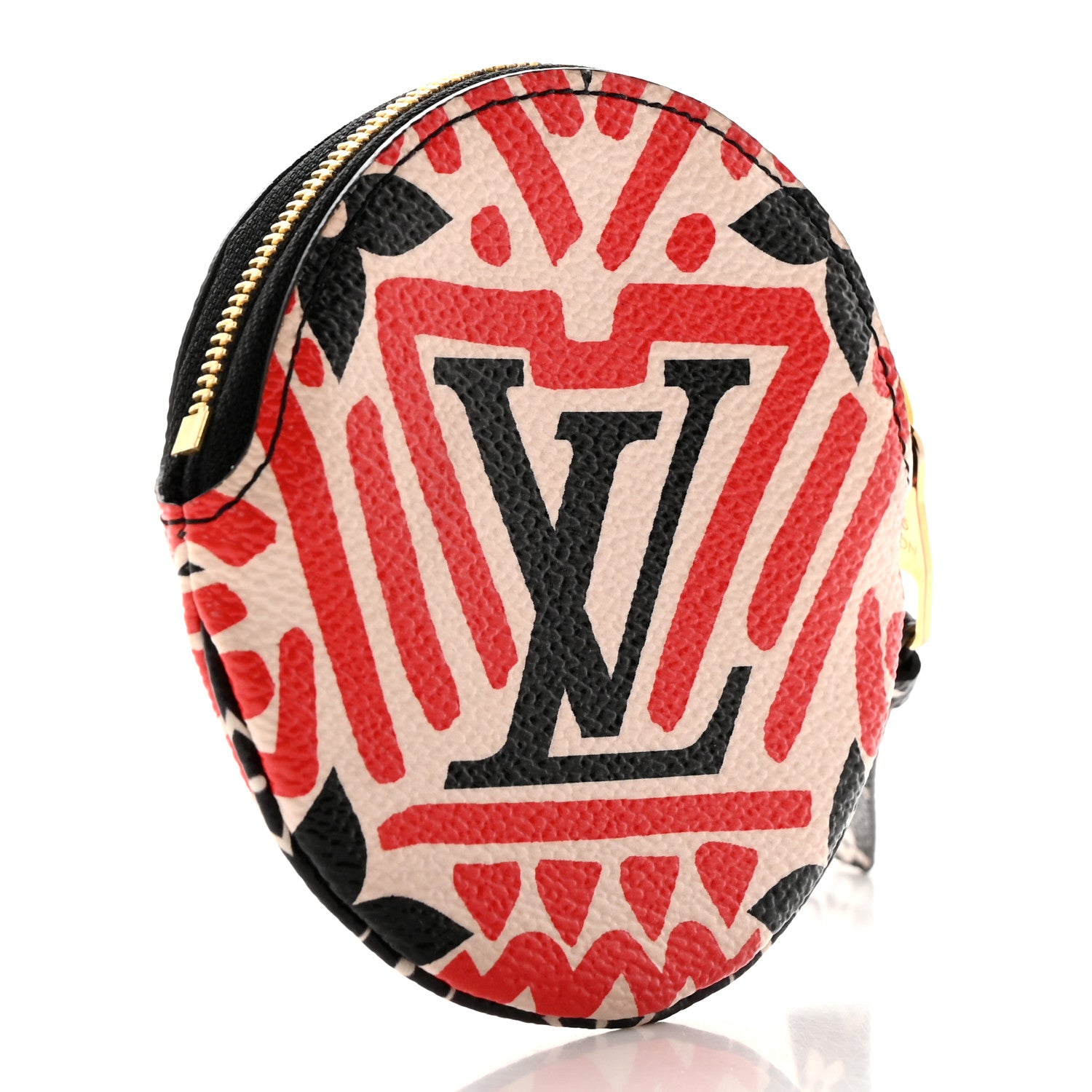 Louis Vuitton Monogram Giant Crafty Round Coin Purse Creme Rouge 3 of 9