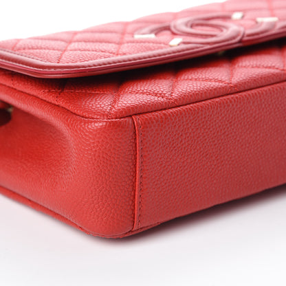 Chanel Caviar Quilted Small CC Filigree Flap Red 5 of 10