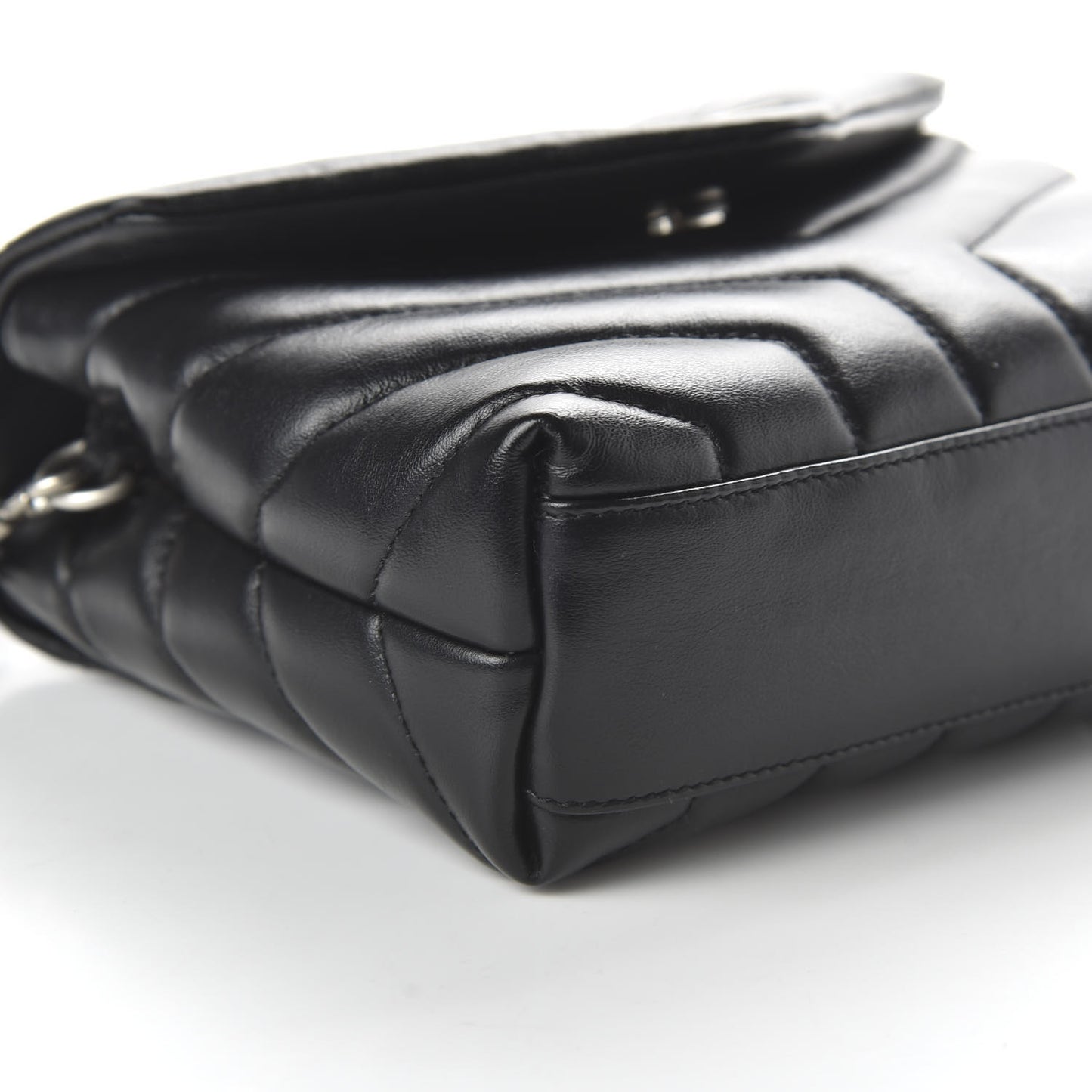 Calfskin Y Quilted Monogram Toy Loulou Crossbody Bag Black