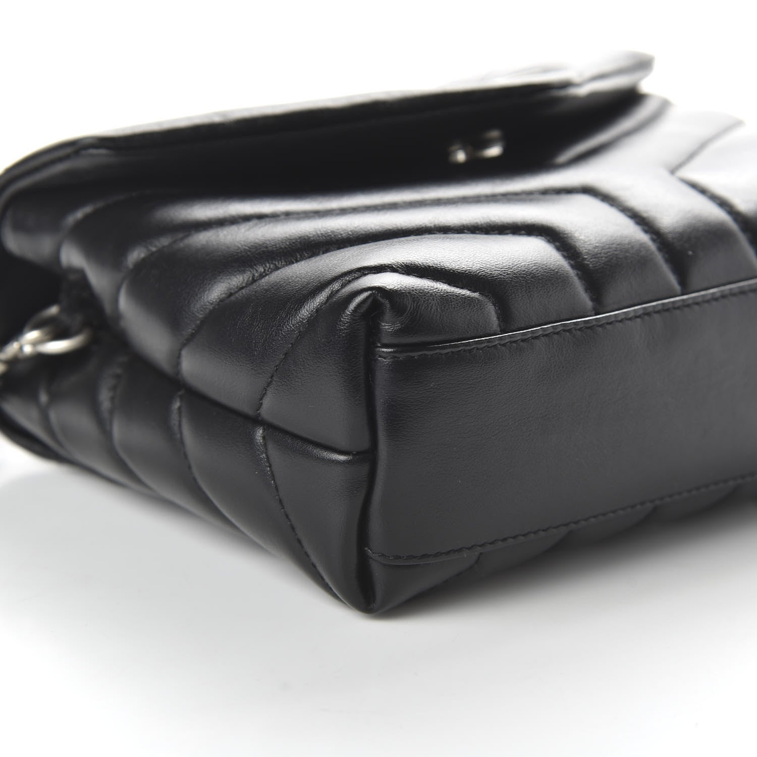 Saint Laurent Calfskin Y Quilted Monogram Toy Loulou Crossbody Bag Black 6 of 10