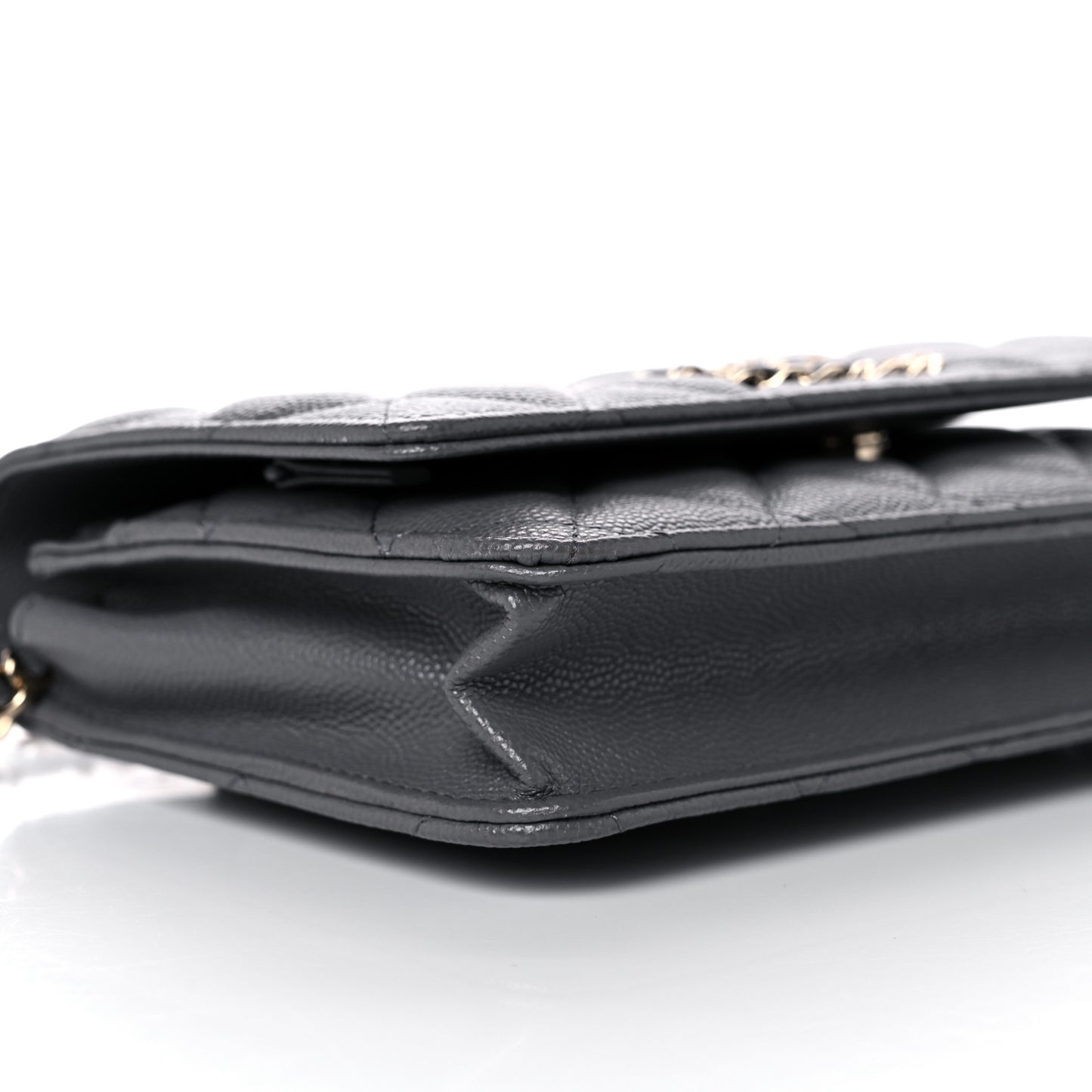 Caviar Quilted French New Wave Chain CC Wallet On Chain WOC Grey