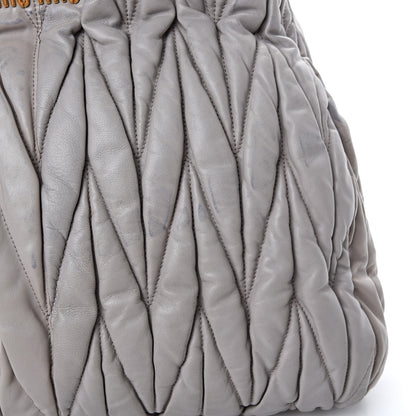 Miu Miu Nappa Matelasse Bauletto Top Handle Tote Pomice 20 of 23